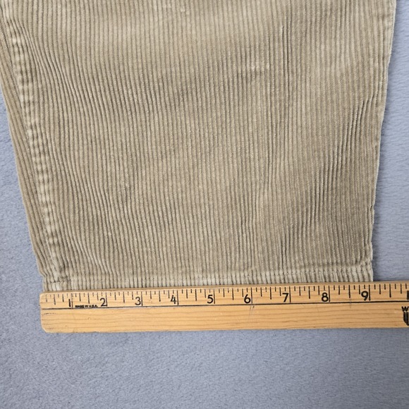 Polo Ralph Lauren Andrew Pleated Corduroy Pants Tan Khaki W38 Vintage 90s - Picture 10 of 11
